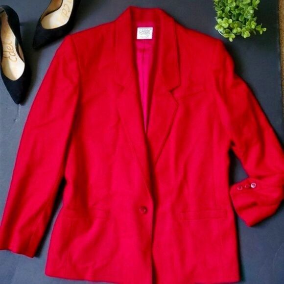 Vintage Koret Career Red Blazer - Picture 1 of 9